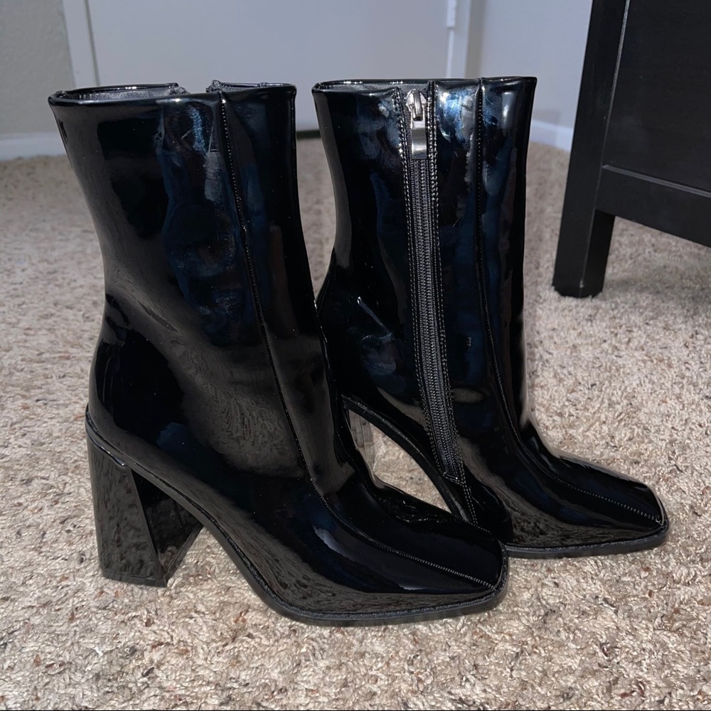 NastyGal patent leather boots